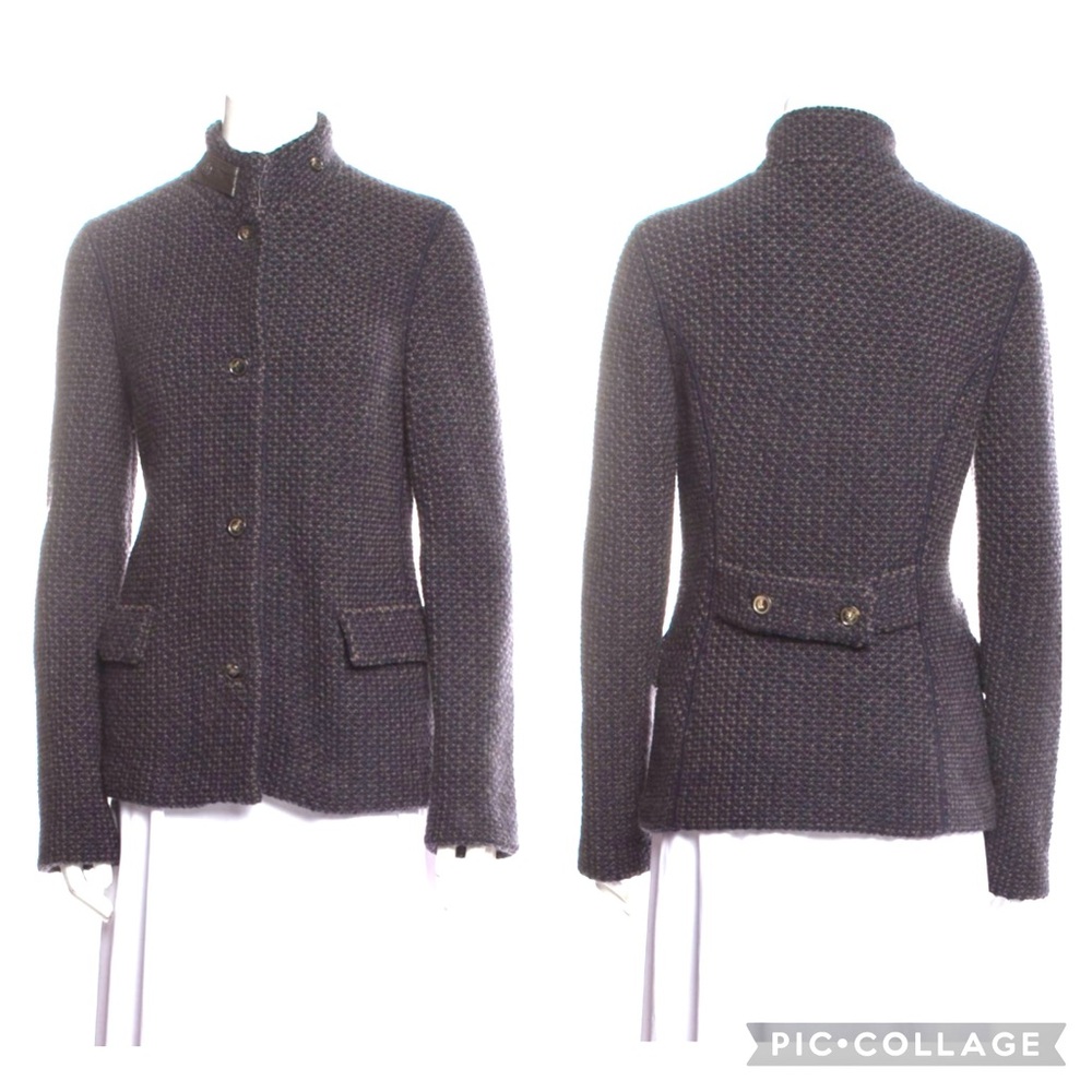 Loro Piana textured knit cashmere leather military jacket blazer cardigan - Picture 15 of 15